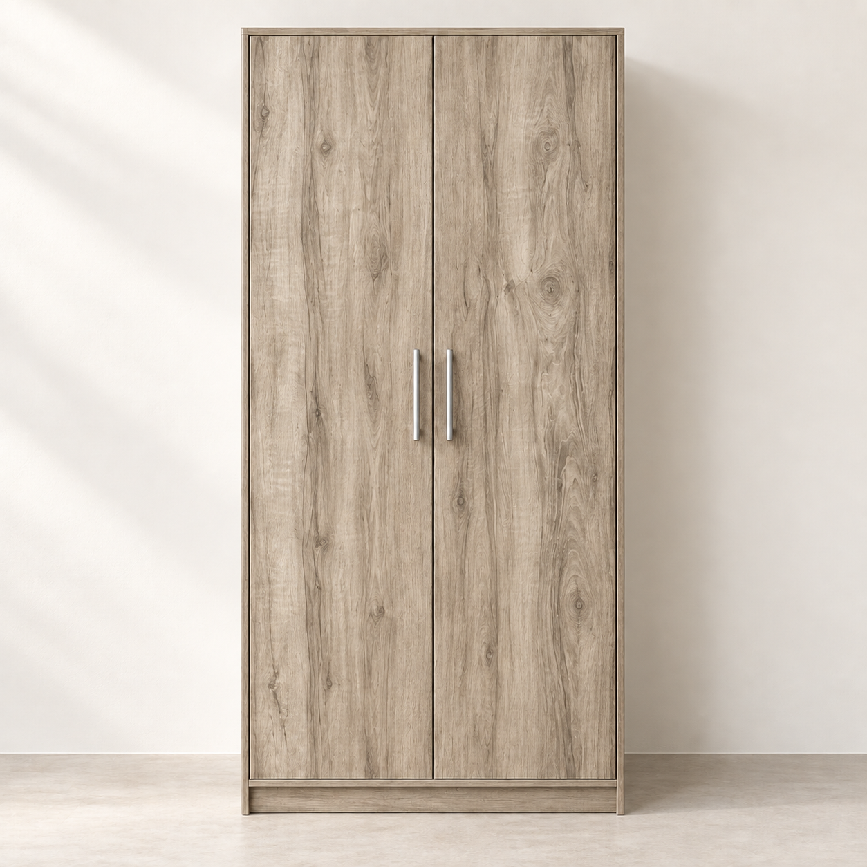 Double Door Wardrobe | 6 Ft × 3.5 Ft | Coach Wood Light | Pre-Assembled